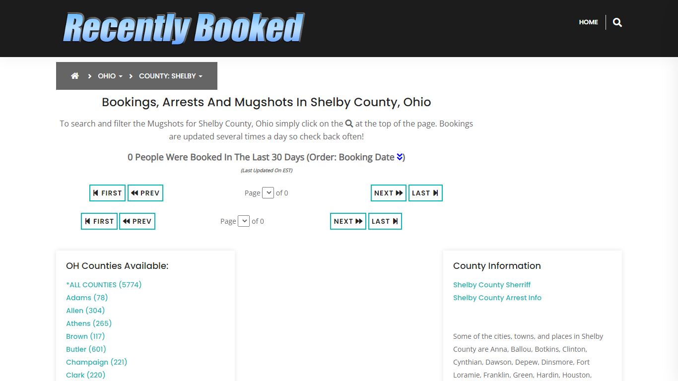Recent bookings, Arrests, Mugshots in Shelby County, Ohio - Recently Booked