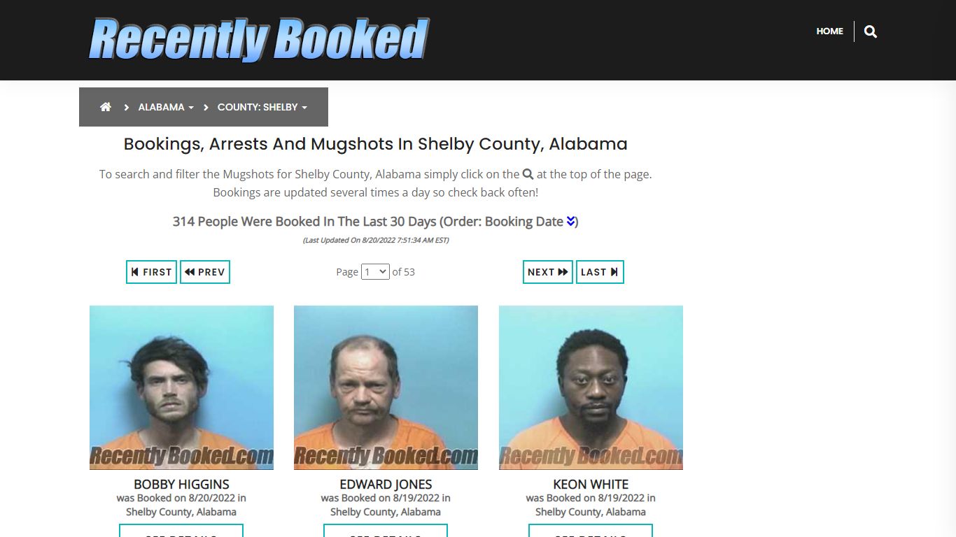 Recent bookings, Arrests, Mugshots in Shelby County, Alabama